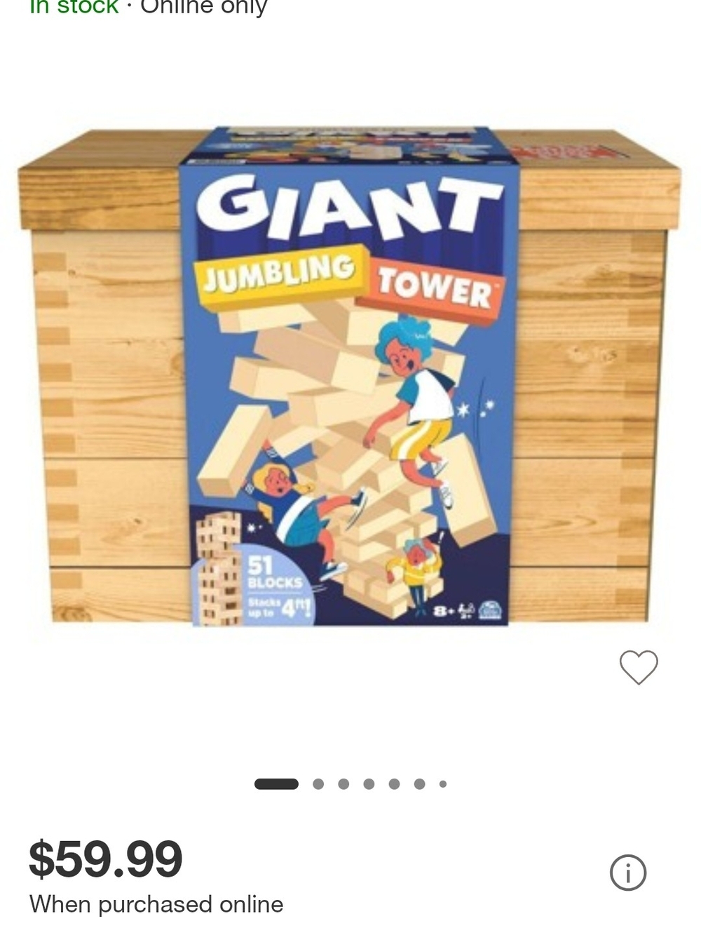 Jumbling Tower Wooden Block Game - Natural Wood